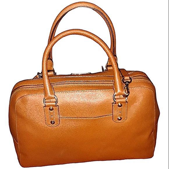 MICHAEL KORS ACORN SAFFIANO LEATHER SATCHEL BAG W/ CROSSBODY STRAPS EUC - Picture 2 of 15